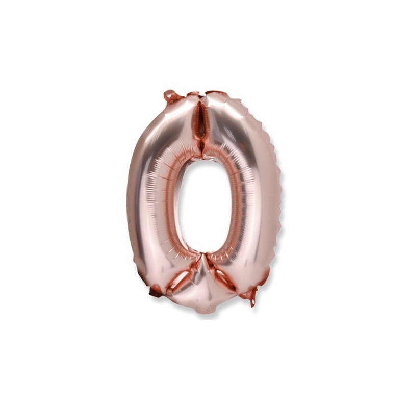 1 Ballon rose gold métallique Chiffre 0