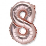 1 palloncino rosa antico metallizzato Numero 