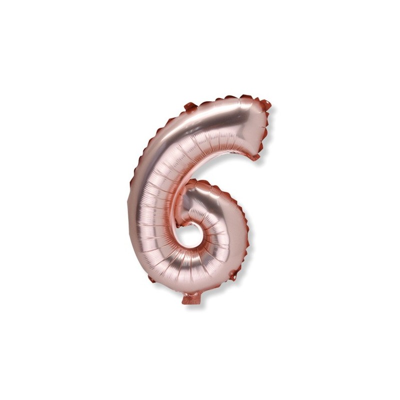 1 Ballon rose gold métallique Chiffre 6