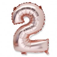 1 palloncino rosa antico metallizzato Numero 2