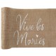 Chemin de table en jute "Vive les Mariés" 28cm x 3m