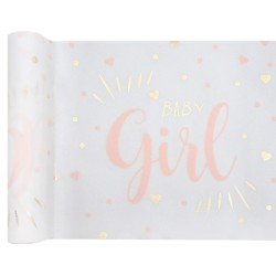 Babyparty Tischläufer, Mädchen rosa 28cm x 3m
