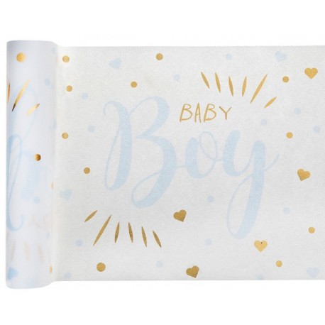 Runner da tavola Baby Shower, Boy blu 28 cm x 3 m