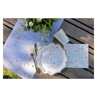 Chemin de table Baby Shower, rose 28cm x 3m