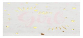 20 Serviettes baby shower, Girl rose, 16,5 x 16,5 cm 