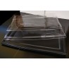 5 plats noir en pet noir 460 x 305 x 18 mm avec couvercle dôme transparent, 460 x 305 x 70mm