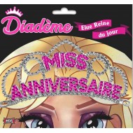 Diadème "Miss Anniversaire"Fuchsia