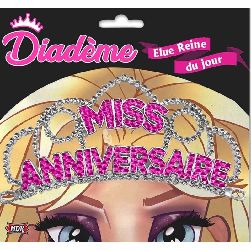 Diadème "Miss Anniversaire"Fuchsia