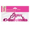 Tischdeko "Joyeux anniversaire", 3D, mit metallisch, fuchsia