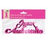 Tischdeko "Joyeux anniversaire", 3D, mit metallisch, fuchsia