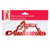 Decorazioni da tavola "Joyeux anniversaire"( buon compleanno), 3D, metallico, rosso