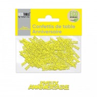 Confettis jaune "joyeux anniversaire" Eco responsable papier