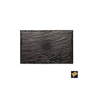 1 Assiette rock Ps noir, motif ardoise, 300x158mm
