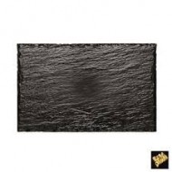 1 Assiette rock Ps noir, motif ardoise, 300x158mm