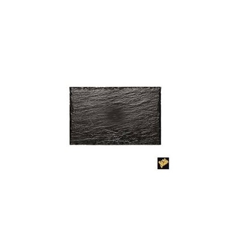 1 Assiette rock Ps noir, motif ardoise, 300x158mm