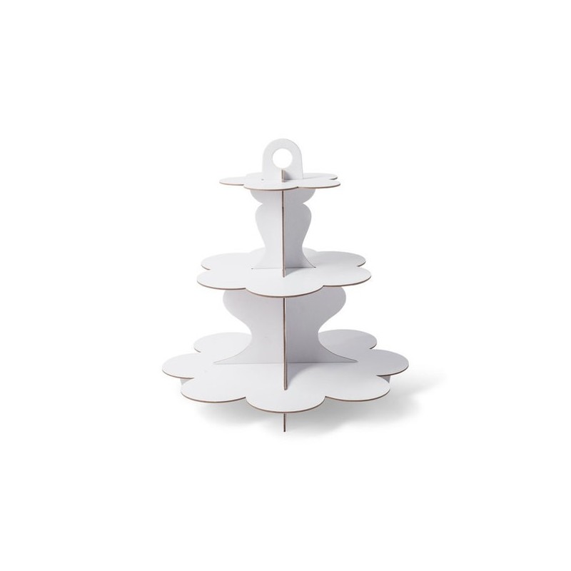1 Présentoir 3étages carton blanc 34 cm