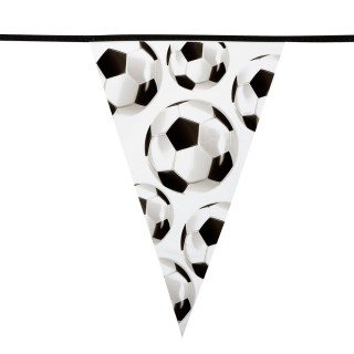 Guirlande 15 fanions PE 30 x 20 cm football 6 m