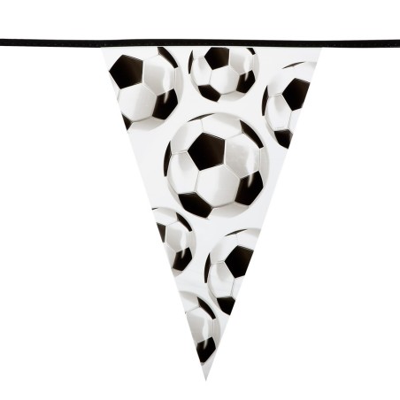 Guirlande 15 fanions PE 30 x 20 cm football 6 m