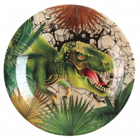 10 assiettes dinosaure, ø 22,5 cm