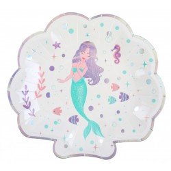 10 assiettes Sirène 2,7cm x 21cm 