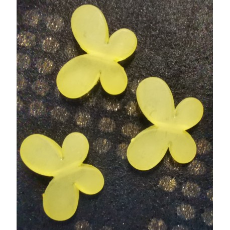 12 papillons satinées, 2cm, jaune