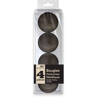4 schwebende Metallkerzen, schwarz 1,5 x 4,5 cm