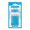10 candele glitter con supporto, blu