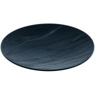 Piatto Piedra nero, tondo 13, D130 mm stile ardesia