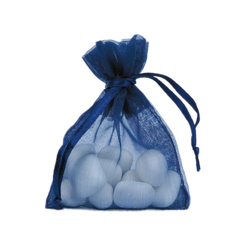 10 Organdybeutel, 7,5 x 10 cm, marineblau