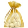 10 Organdybeutel, 7,5 x 10 cm, gold