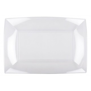 12 Piatti rettangolari, 280x190mm, trasparenti