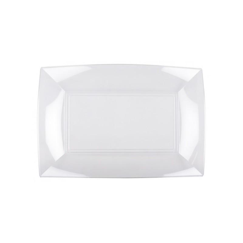 12 Assiettes rectangles, 280x190mm, tranparent