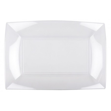 12 Assiettes rectangles, 280x190mm, tranparent