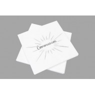 20 Kommunionservietten, 33 cm x 33 cm cm, 3-lagig, Metallic-Druck silber