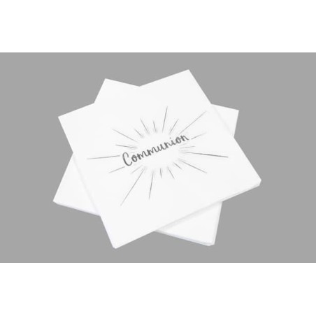 20 Kommunionservietten, 33 cm x 33 cm cm, 3-lagig, Metallic-Druck