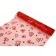 1 Rouleau organza cœurs 28 cm x 5 m rouge/rouge