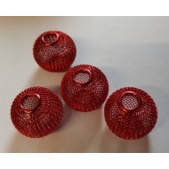 8 Mini lampions métal rouge