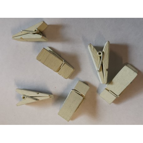 12 Pinces pyramide, ivoire, 3.5 x 1.2 cm