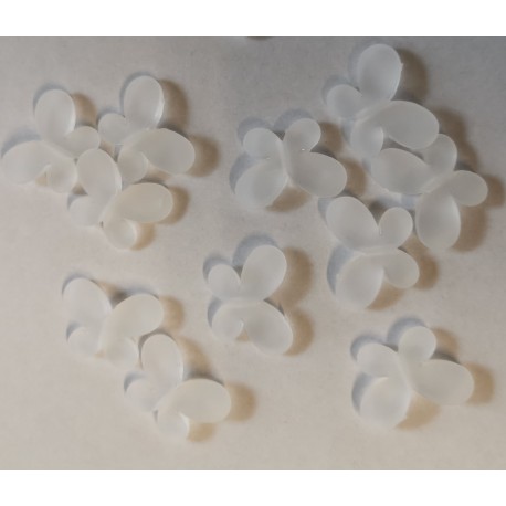 12 papillons satinées, 2cm, blanc