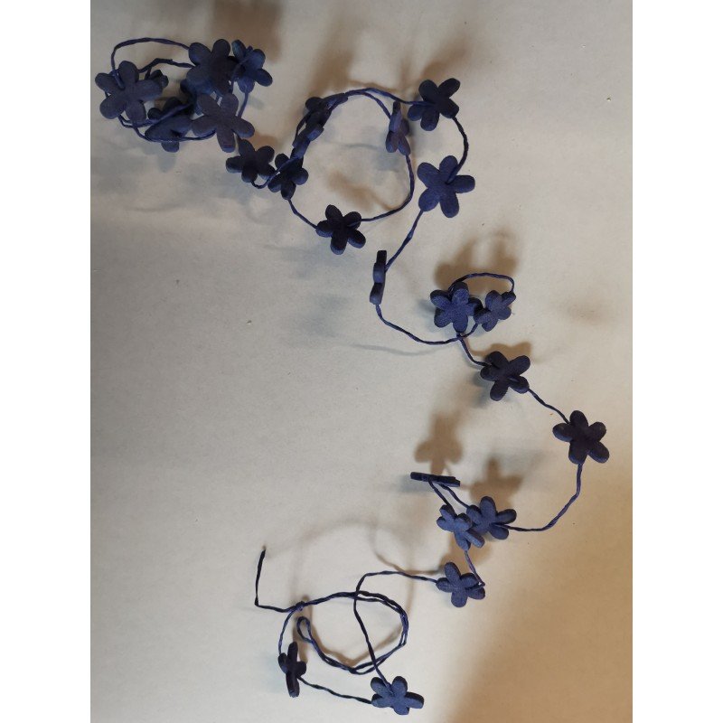 Guirlande mousse petites fleurs, 1,25 m , violet
