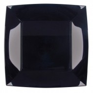 8 Assiettes plate, 23 x 23 cm, noir