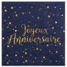 20 tovaglioli di carta 3plis "Joyeux Anniversaire" 12,5x12,5cm.