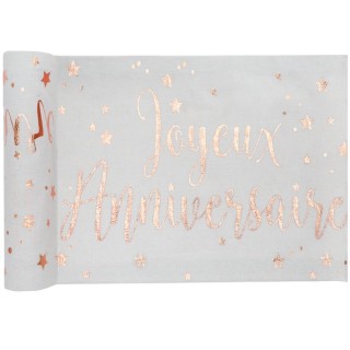 Runner da tavola "Joyeux Anniversaire" 28cmx3m.