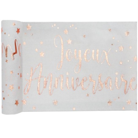 Tischläufer "Joyeux Anniversaire" 28cmx3m.