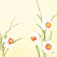 60 Serviettes Dunisoft, 40 x 40 cm 1/4, Daffodil Joy