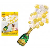 1 Kit decorazione palloncino bottiglia oro
