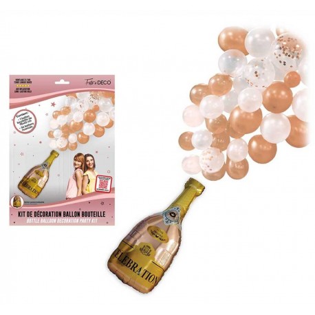 1 Kit de décoration ballons bouteille rose gold 