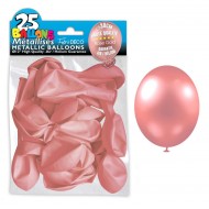 25 Ballons crystal, metallisiert, Roségold