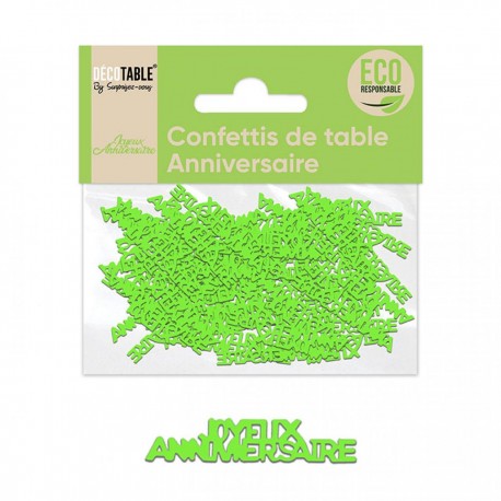 Grün Konfetti "Happy Birthday" Umweltfreundliches Papier