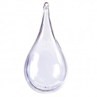 Contenant à dragées en forme de goutte d'eau transparente, 11x5,3cm Ø